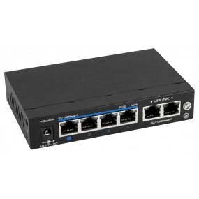 4x PoE Netzwerk Switch, 2x Uplink-Ports, 60W, CCTV-Modus, Metallgehäuse 4x PoE Netzwerk Switch, 2x Uplink-Ports, 60W, CCTV-Modus, Metallgehäuse