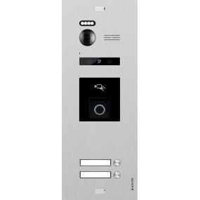 BALTER EVO-HD-FN-2FAM Silver Türstation für 2 Teilnehmer mit Fingerprintmodul und Full HD Video (1080p), 2-Draht IP-BUS Technologie (Video / Audio / Strom), 175° Weitwinkelkamera