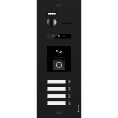 BALTER EVO-HD-BLACK-FN-4FAM Türstation in Schwarz für 4 Teilnehmer mit Fingerprintmodul und Full HD Video (1080p), 2-Draht IP-BUS Technologie (Video / Audio / Strom), 175° Weitwinkelkamera BALTER EVO-HD-BLACK-FN-4FAM Türstation in Schwarz für 4 Teilnehmer mit Fingerprintmodul und Full HD Video (1080p), 2-Draht IP-BUS Technologie (Video / Audio / Strom), 175° Weitwinkelkamera