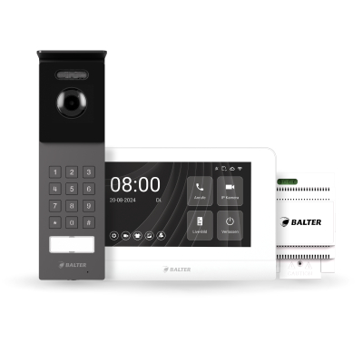 BALTER ENTRI S SET, Dunkel Graue Full HD Türstation für 1 Teilnehmer, 150° + HD 7" Monitor, Touchscreen + Hauptstromverteiler BALTER ENTRI S SET, Dunkel Graue Full HD Türstation für 1 Teilnehmer, 150° + HD 7" Monitor, Touchscreen + Hauptstromverteiler