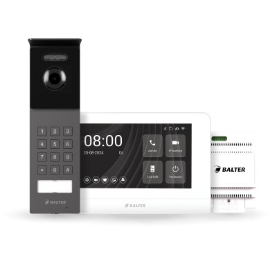 BALTER ENTRI S SET, Dunkel Graue Full HD Türstation für 1 Teilnehmer, 150° + HD 7" Monitor, Touchscreen + Hauptstromverteiler BALTER ENTRI S SET, Dunkel Graue Full HD Türstation für 1 Teilnehmer, 150° + HD 7" Monitor, Touchscreen + Hauptstromverteiler