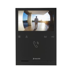 BALTER EVO 4.3" Videostation, LCD-Farb-Bildschirm, Sensortasten, 2-Draht BUS, Plexiglas, Interkom, Schwarz