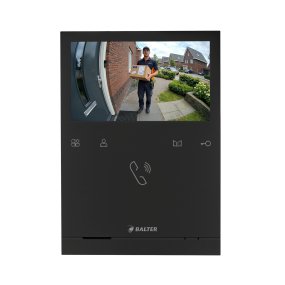BALTER EVO 4.3" Videostation, LCD-Farb-Bildschirm, Sensortasten, 2-Draht BUS, Plexiglas, Interkom, Schwarz