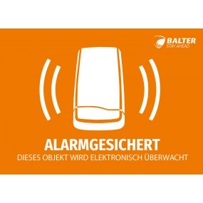 Warnschild Alarmgesichert, 148 x 104 mm Warnschild Alarmgesichert, 148 x 104 mm