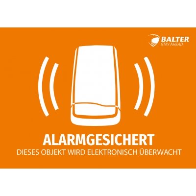 Warnschild Alarmgesichert, 148 x 104 mm Warnschild Alarmgesichert, 148 x 104 mm