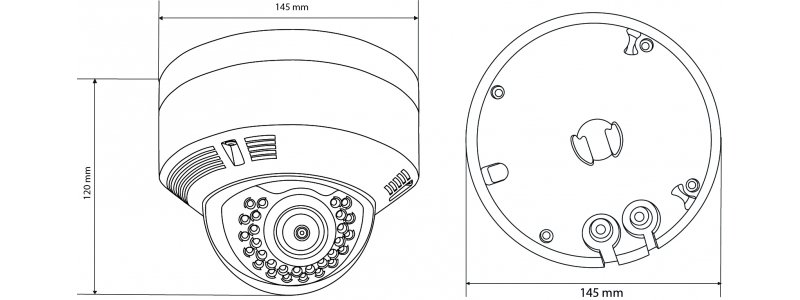 BALTER 4.0MP IR IP Dome-Kamera, 2.8-12mm Motorzoom, 2592x1520p, Nachtsicht 30m, WDR, H.265, PoE/12V DC, IP66