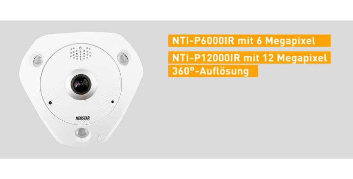 Mit den Neostar 6MP und 12MP IR Panoramakameras sehen Sie alles unter jedem Blickwinkel